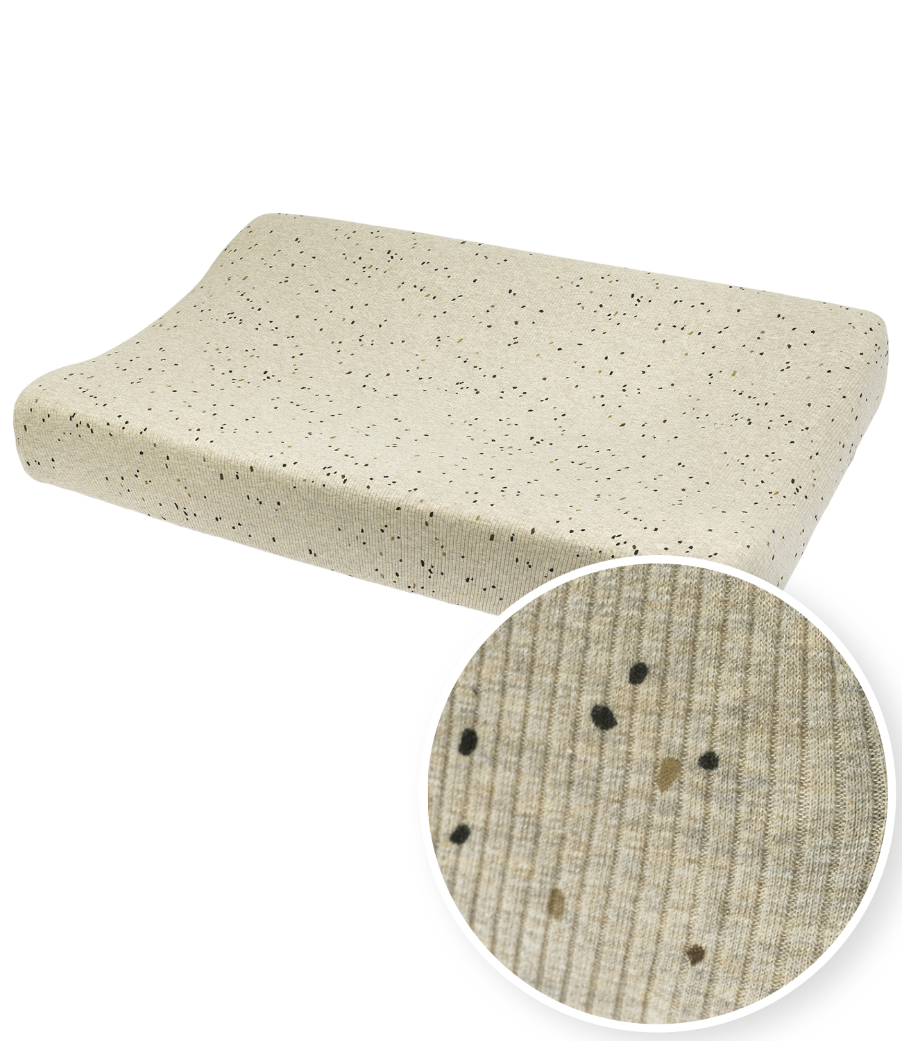 Changing mat cover Rib Mini Spot - sand melange - 50x70cm