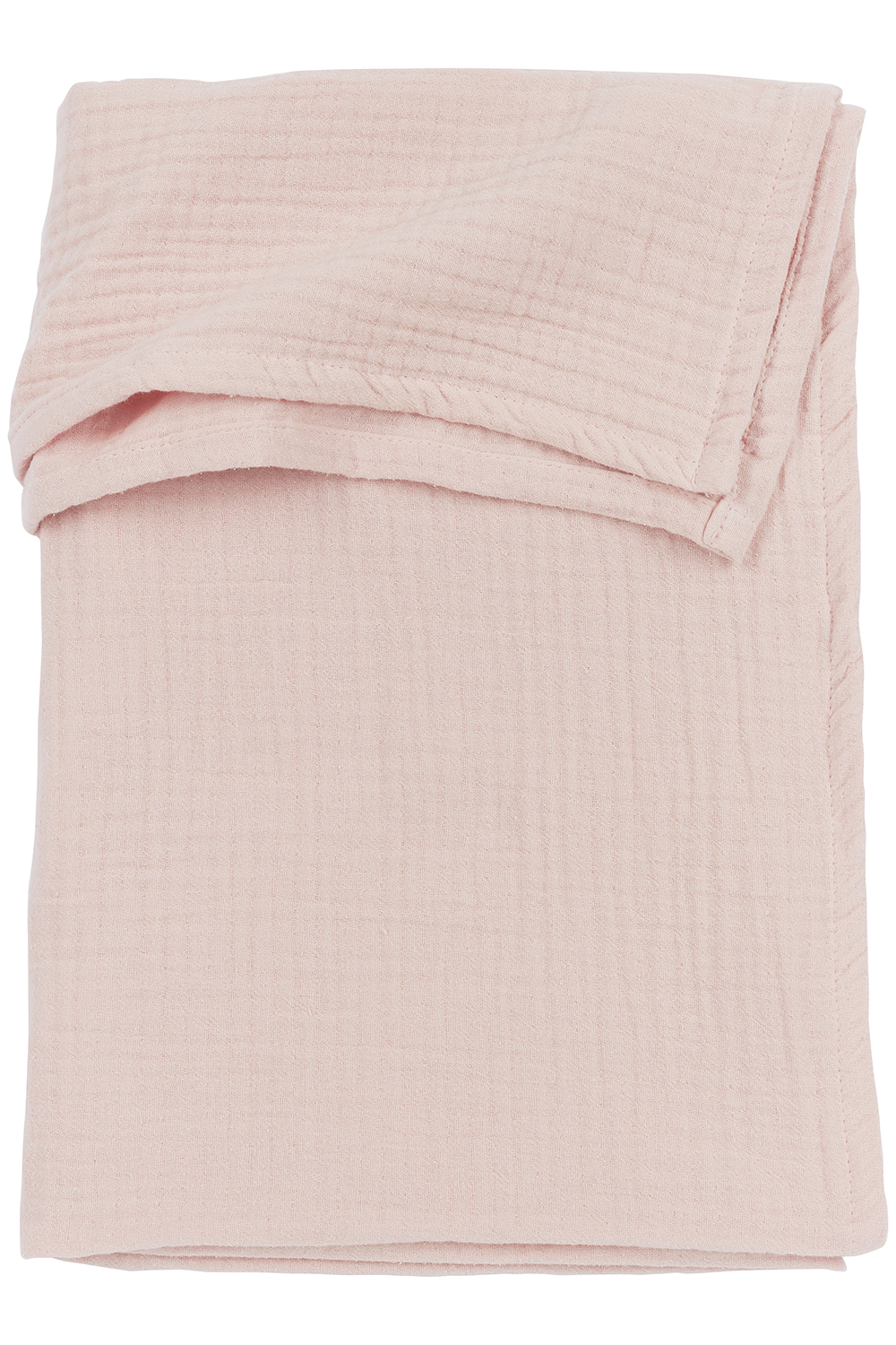 Crib sheet pre-washed muslin Uni - soft pink - 75X100cm