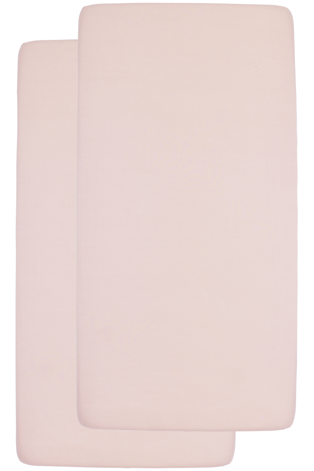 Hoeslaken ledikant 2-pack Uni - soft pink - 60x120cm