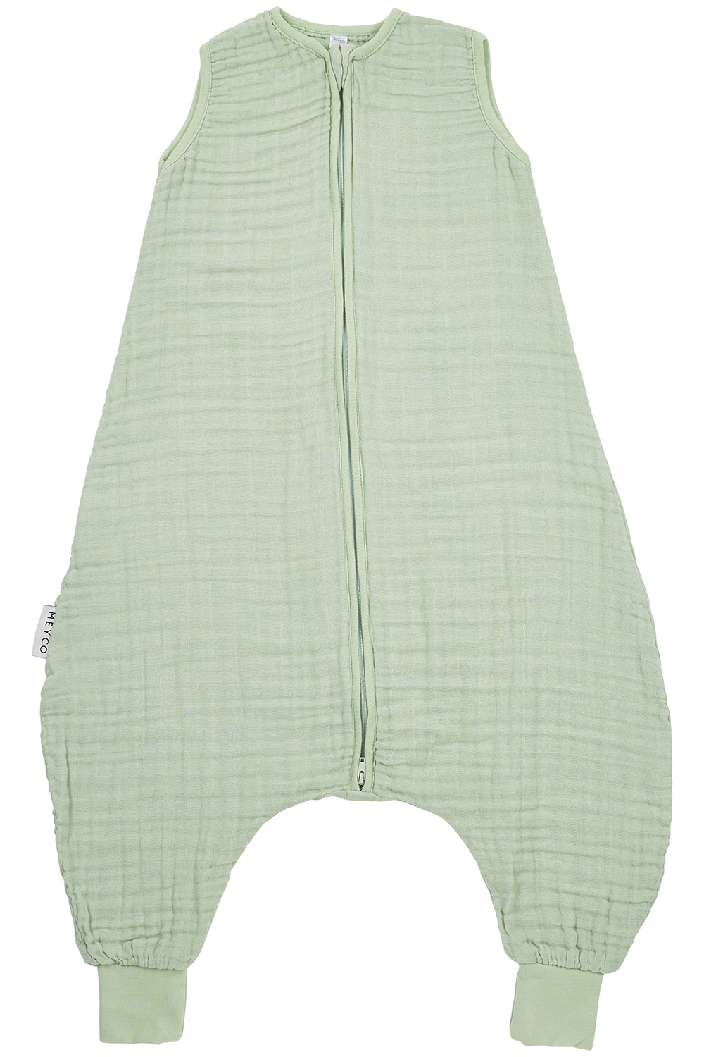 Baby sommer Schlafoverall Jumper pre-washed musselin Uni - soft green - 104cm