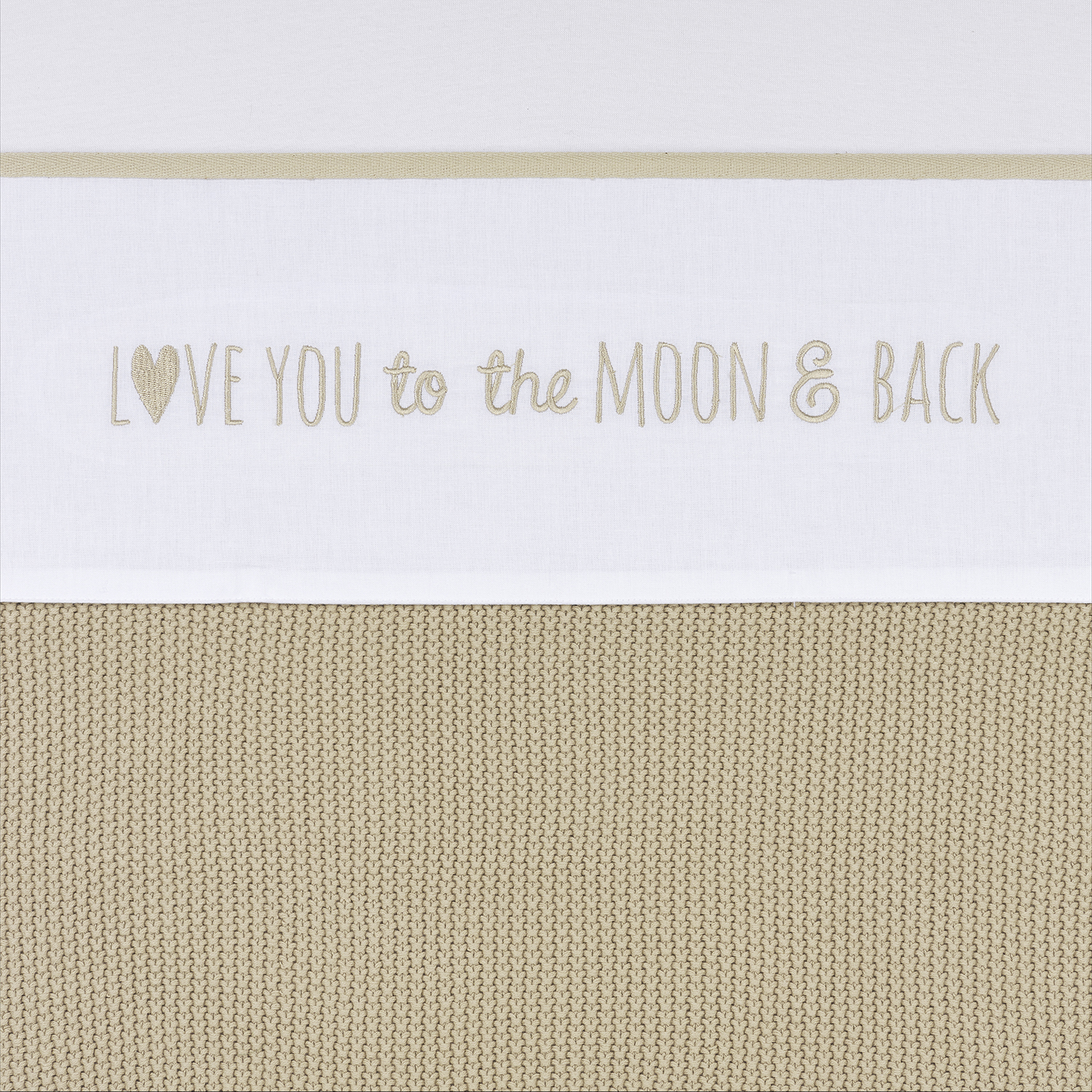 Cot bed sheet Love you to the moon & back - sand - 100x150cm