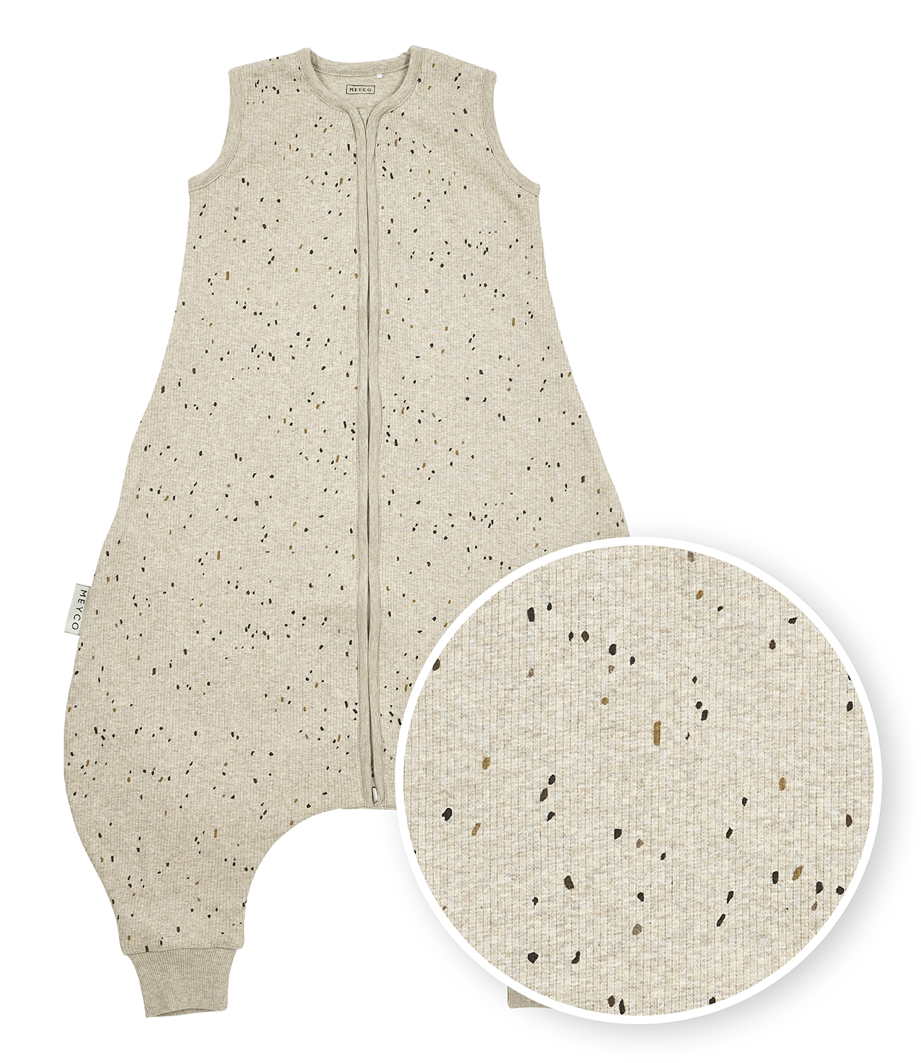 Baby summer sleep overall jumper Rib Mini Spot - sand melange - 80cm