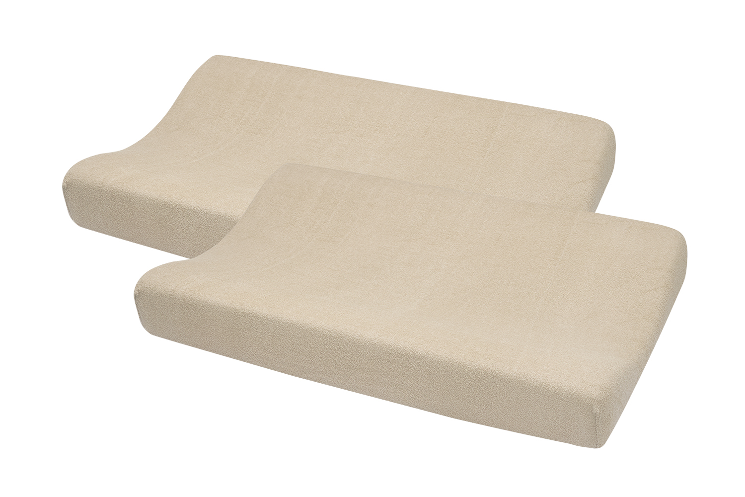 Aankleedkussenhoes 2-pack badstof Uni - sand - 50x70cm