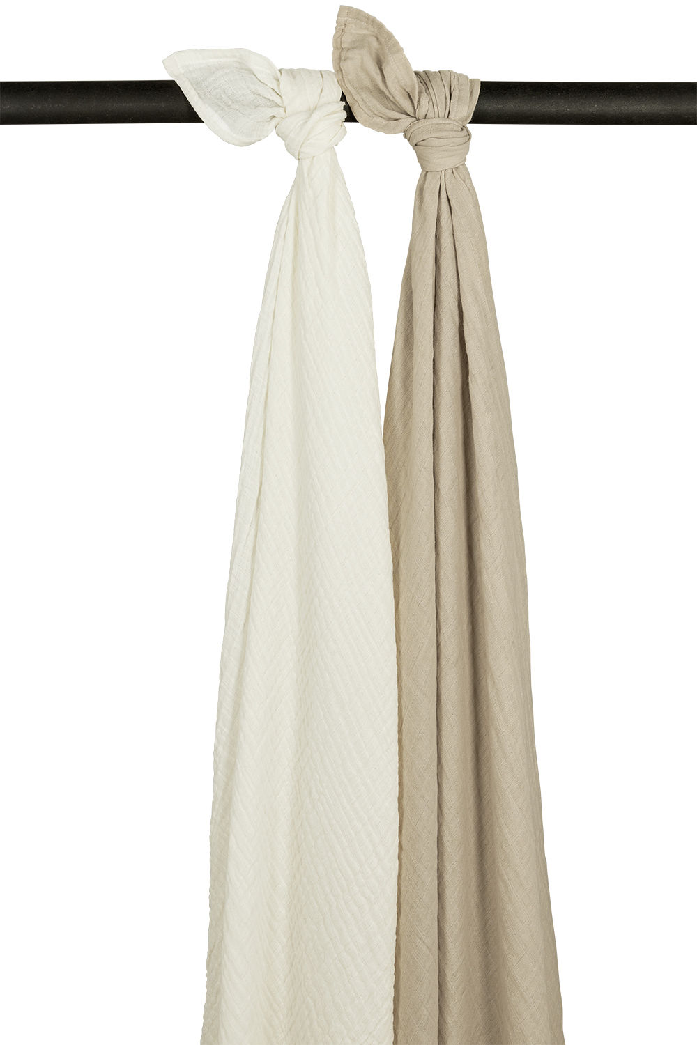 Swaddle 2-pack pre-washed muslin Uni - offwhite/sand - 120x120cm