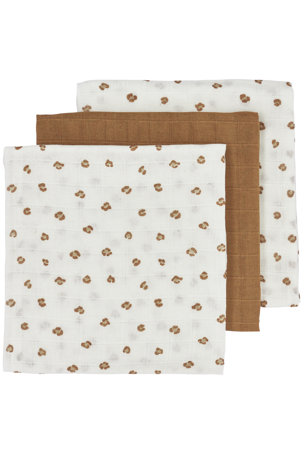 Muslin squares 3-pack Mini Panther - toffee - 70x70cm