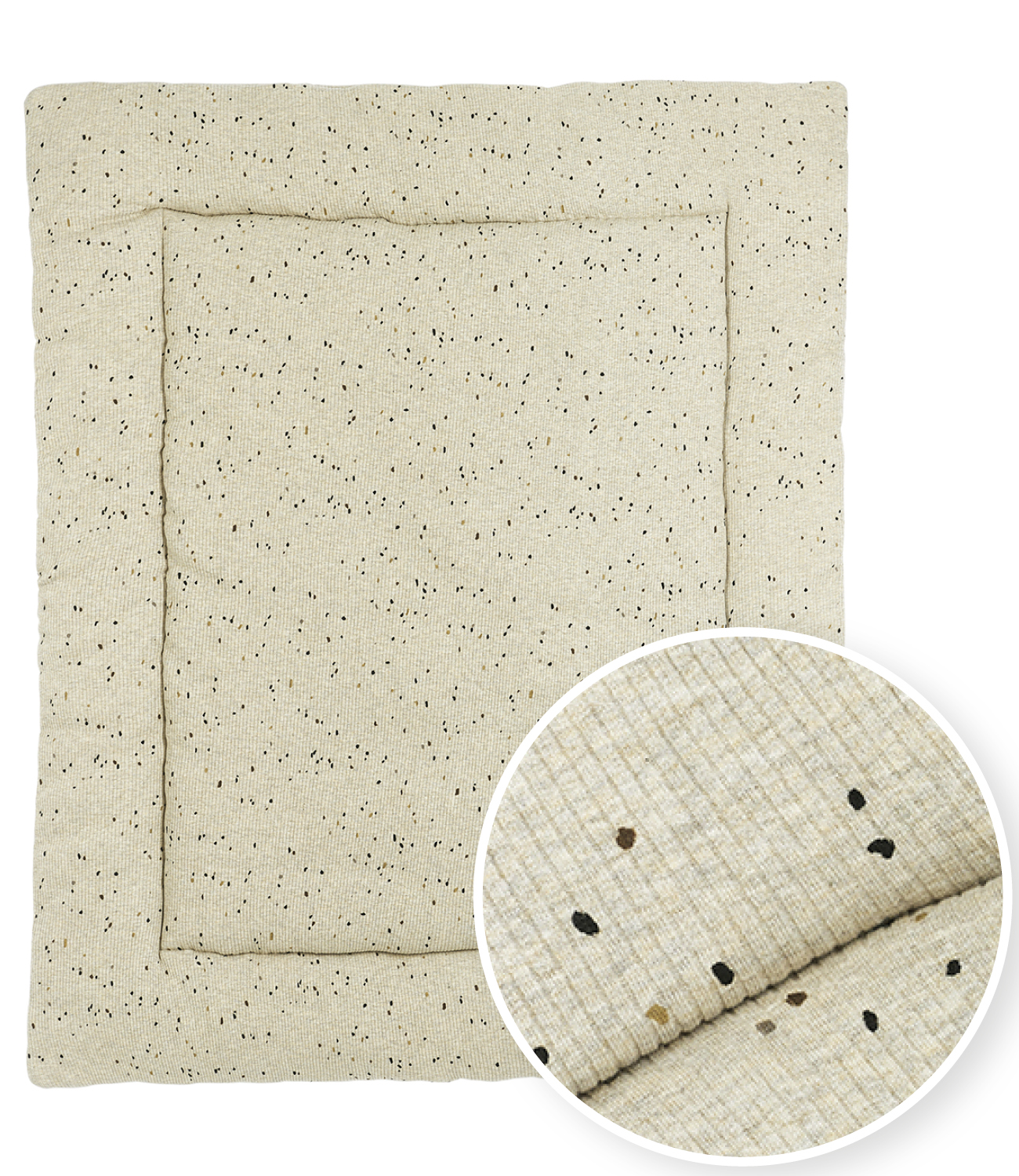 Playpen mattress Rib Mini Spot - sand melange - 80x100cm