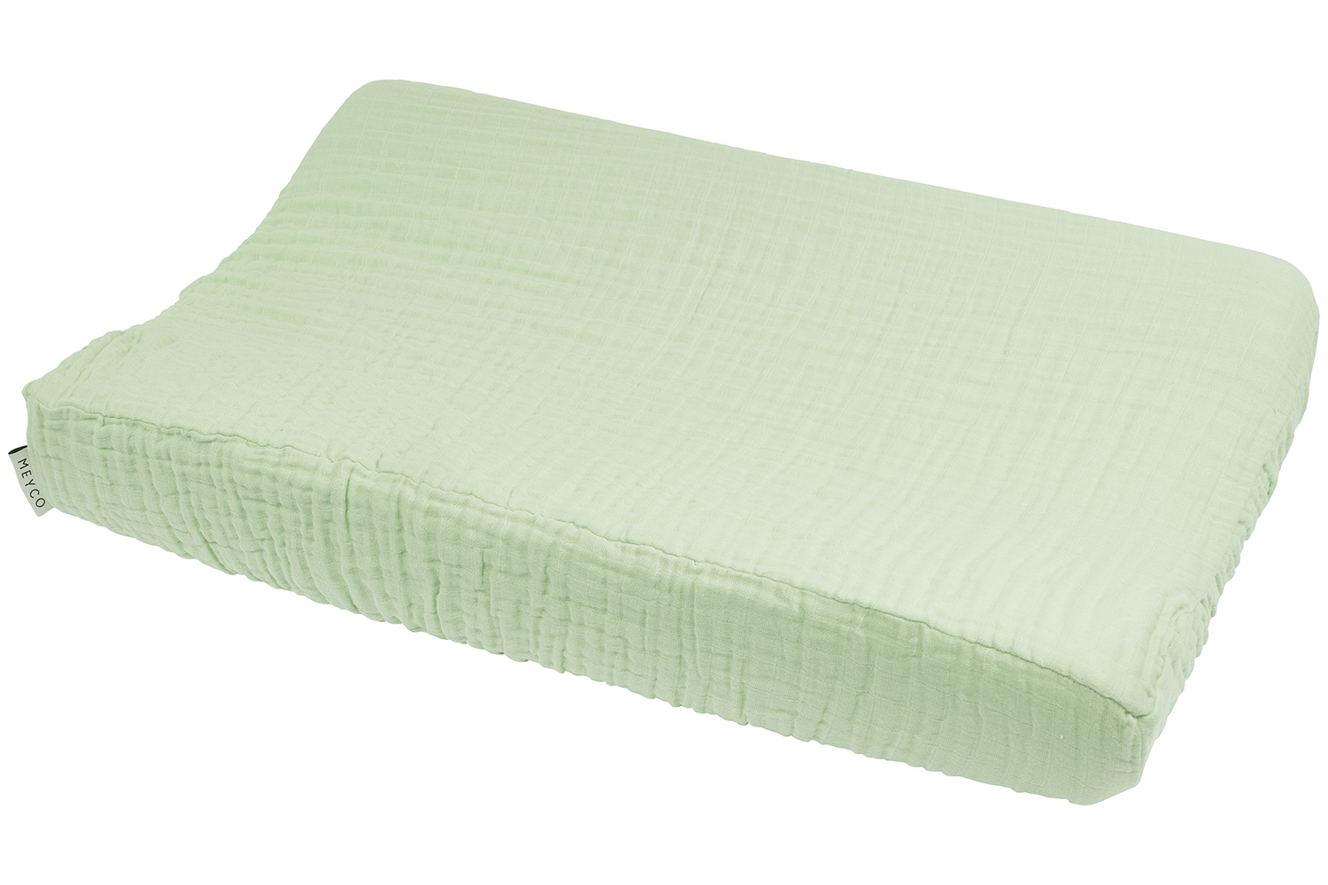 Changing mat cover pre-washed muslin Uni - soft green - 50x70cm