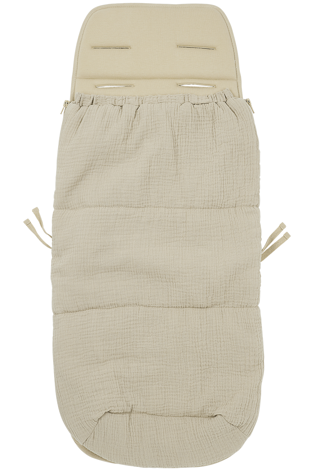 Buggy voetenzak en inlegger pre-washed hydrofiel Uni - sand - 45x130cm (2-in-1)