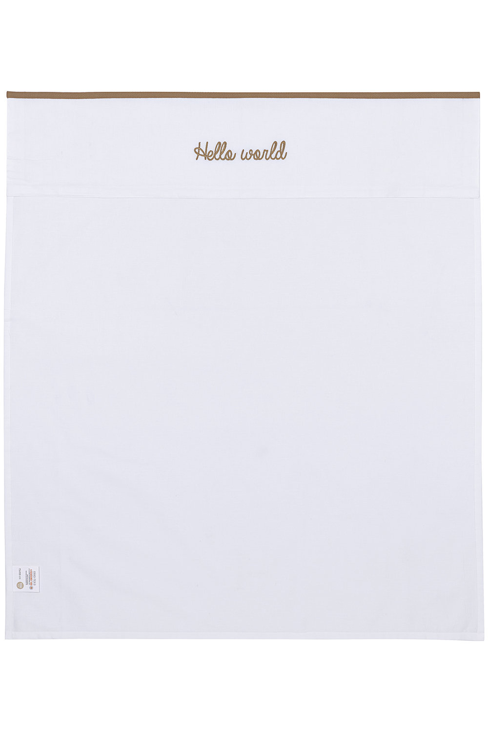 Crib sheet Hello World - taupe - 75X100cm