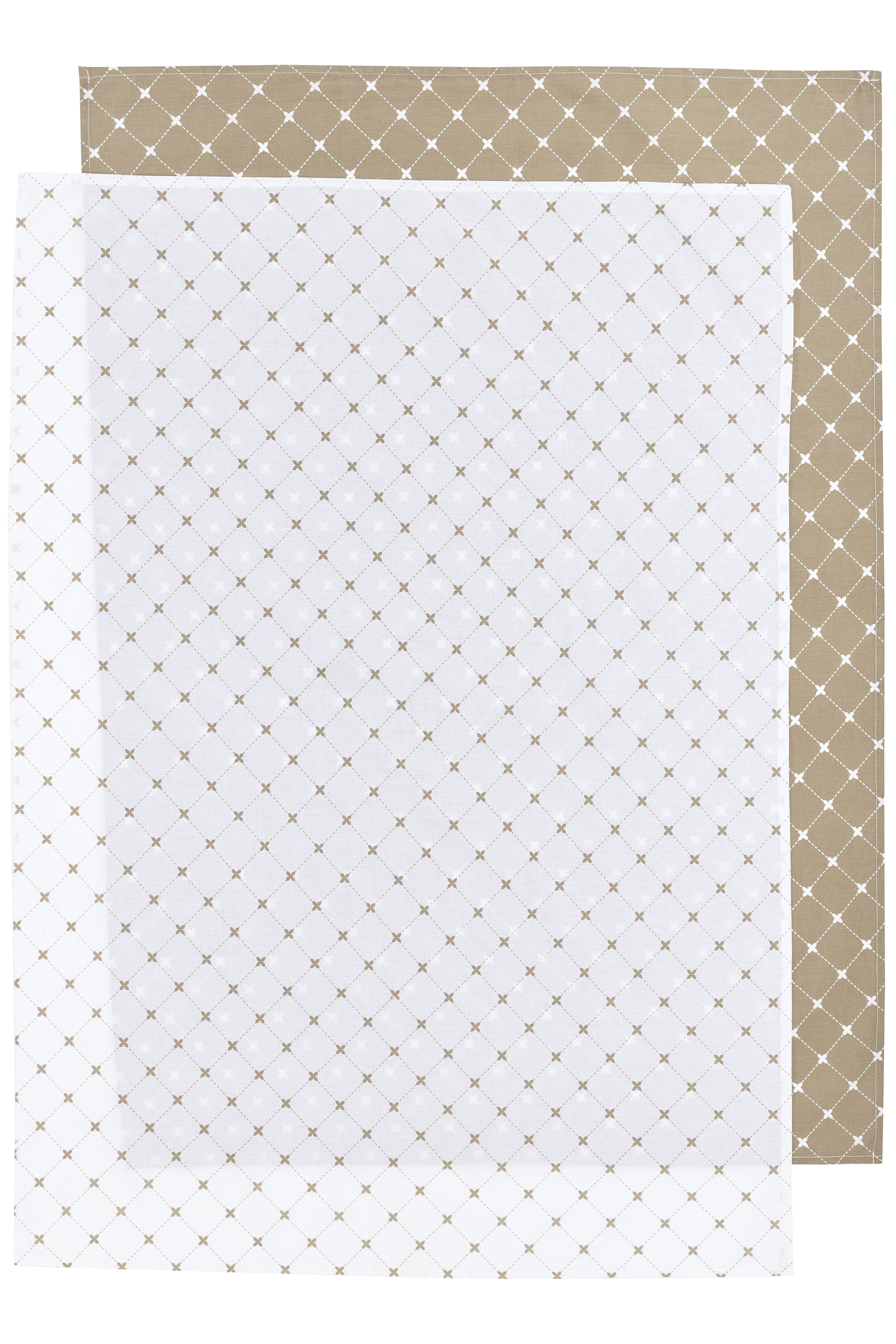 Crib sheet 2-pack Louis - taupe - 75X100cm