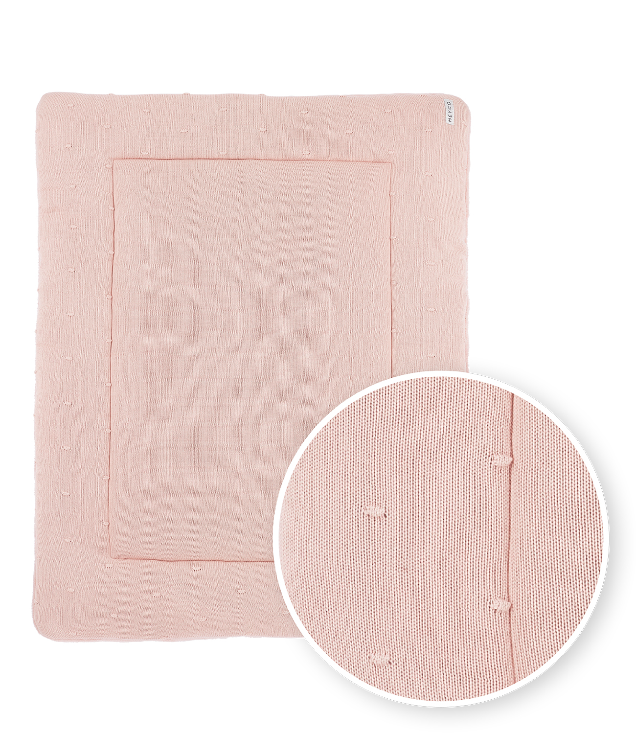Playpen mattress Mini Knots teddy - soft pink - 77x97cm