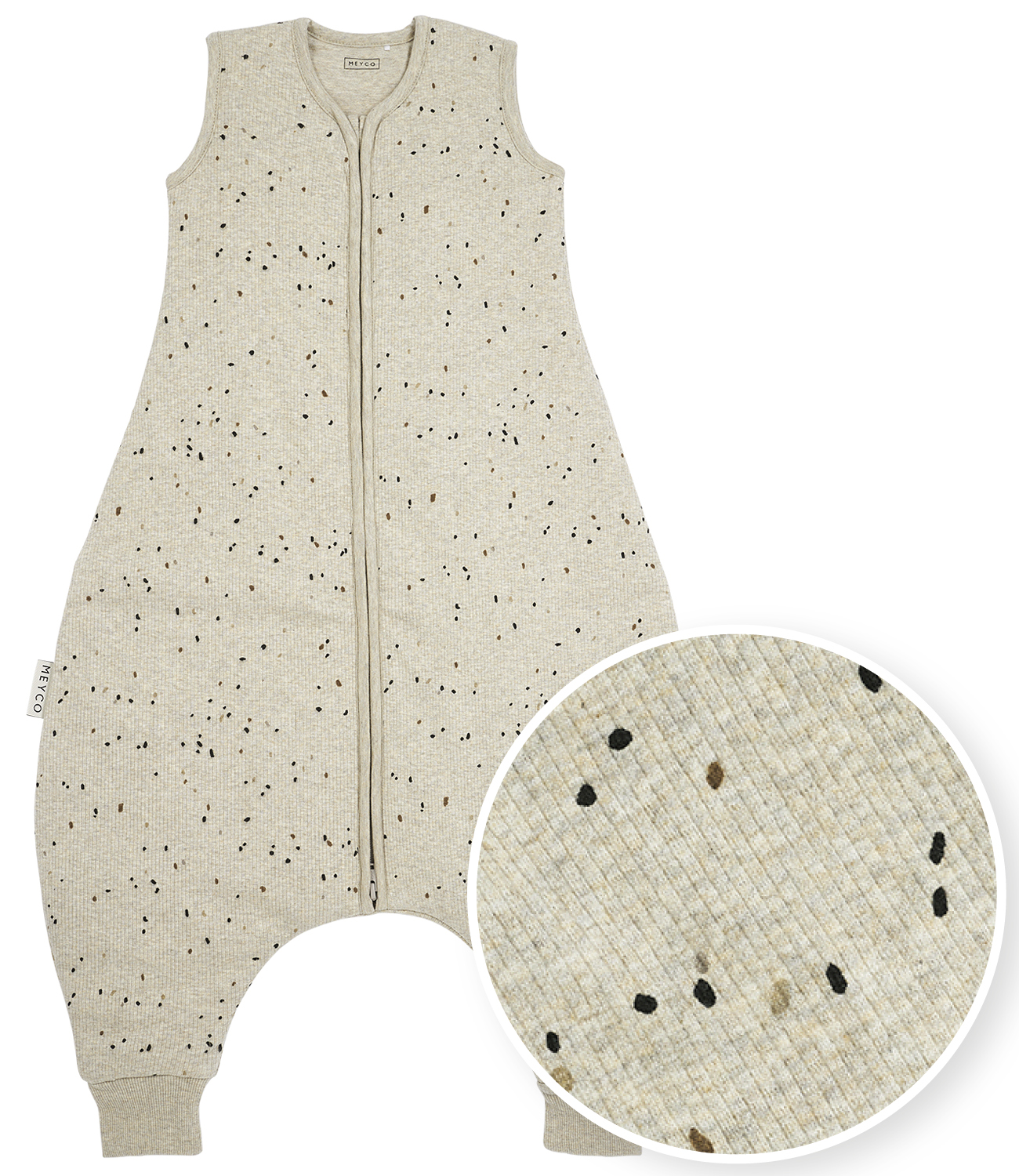 Baby winter sleep overall jumper Rib Mini Spot - sand melange - 92cm