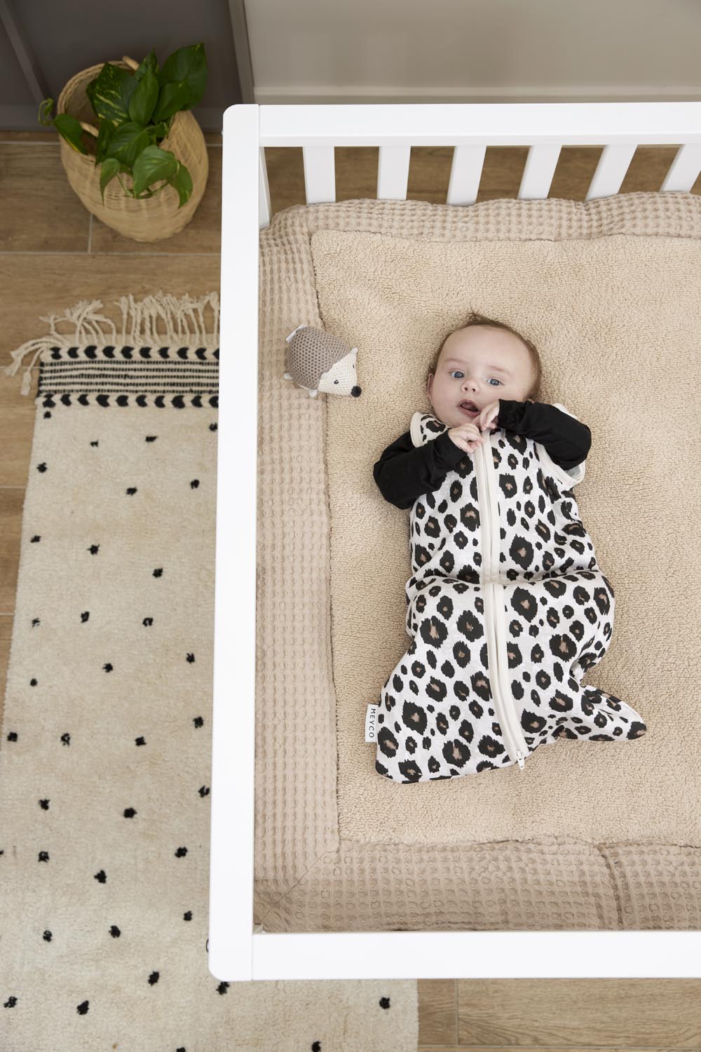 Babyschlafsack mit abnehmbaren Ärmeln Leopard - sand melange - 60cm