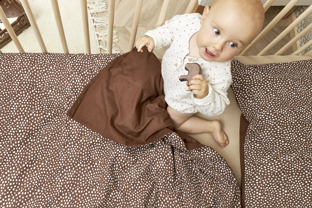 Duvet cover cot bed Cheetah/Uni - chocolate - 100x135cm