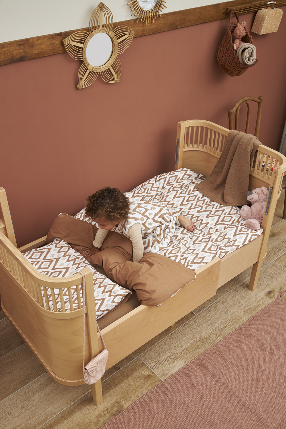 Bettwäsche Kinderbett Ikat - sand/toffee - 100x135cm