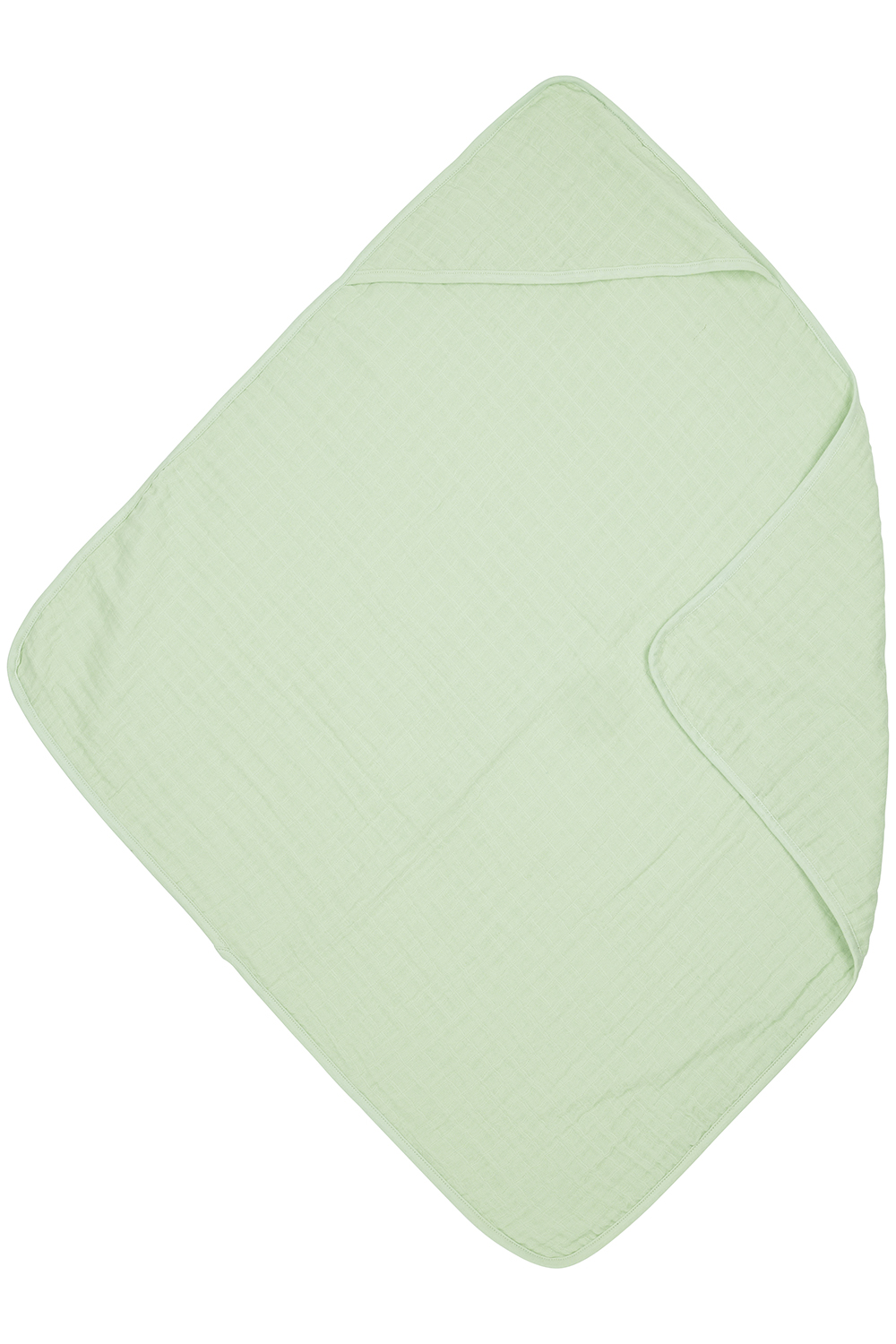 Bathcape pre-washed muslin Uni - soft green - 80x80cm