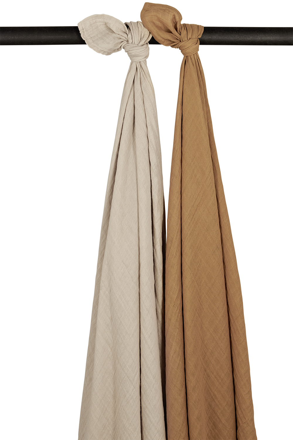 Swaddle 2-pack pre-washed muslin Uni - sand/toffee - 120x120cm
