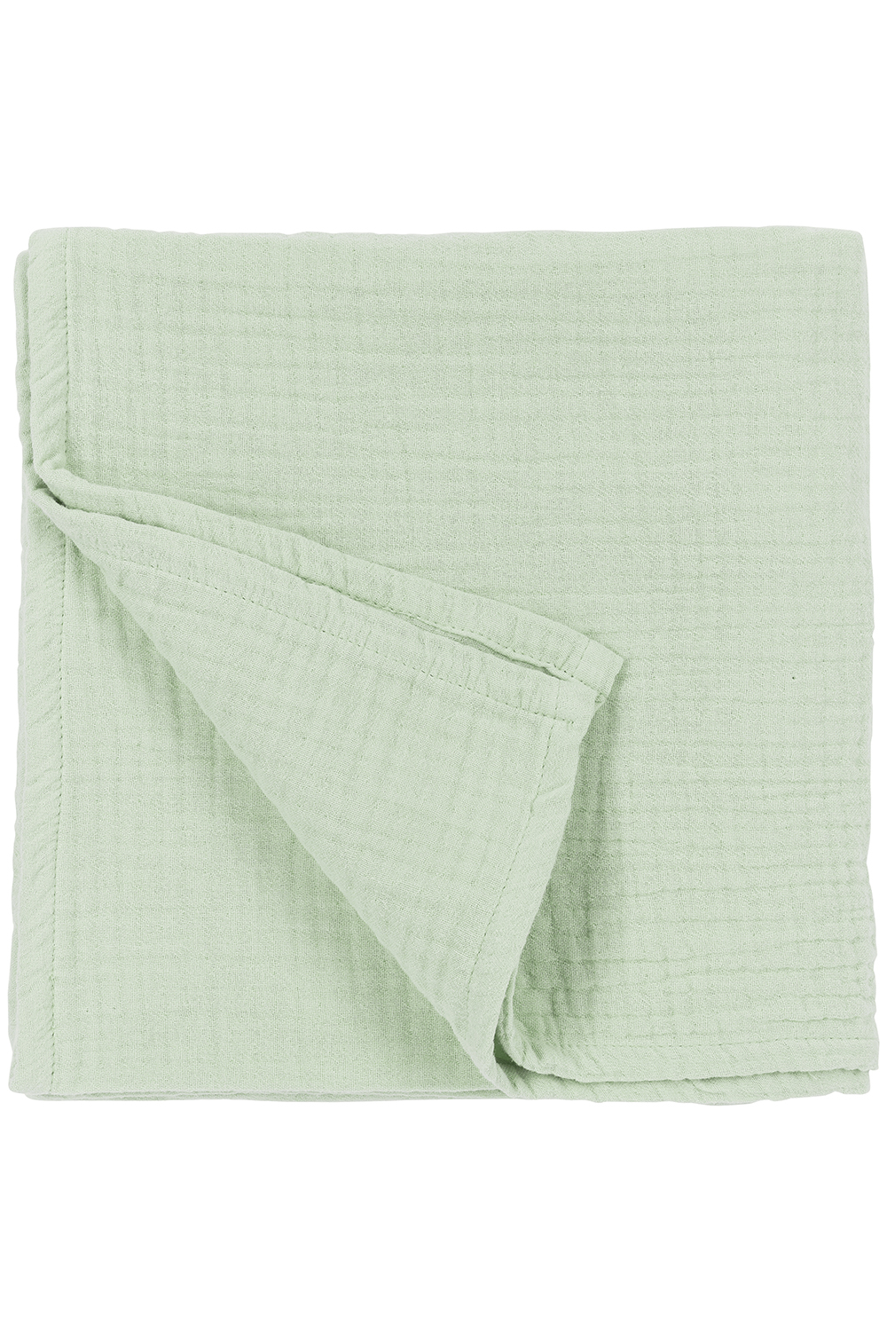Blanket pre-washed muslin Uni - soft green - 140x200cm