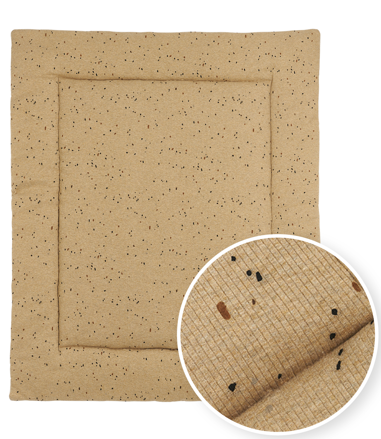 Playpen mattress Rib Mini Spot - toffee melange - 80x100cm