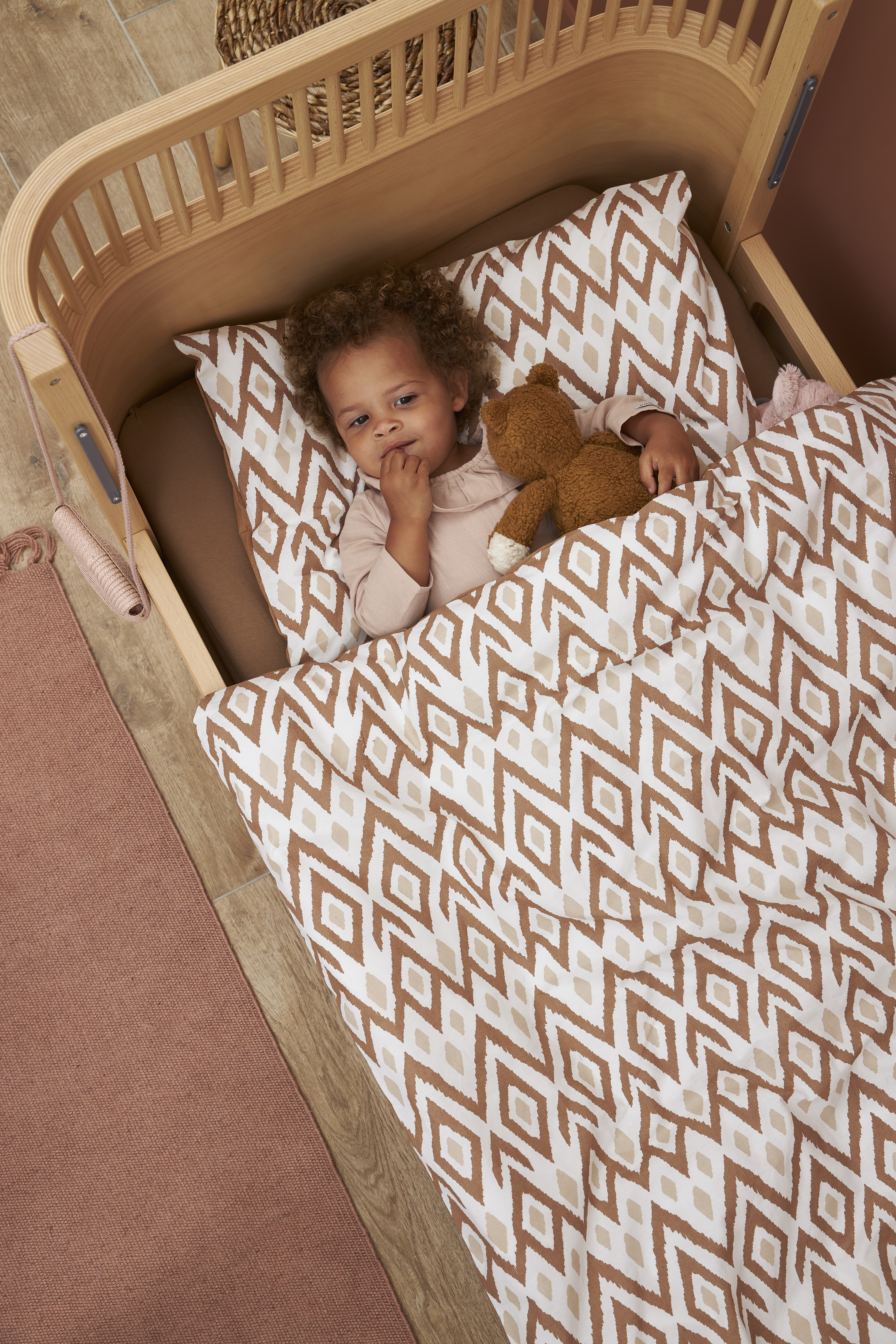 Duvet cover juniorbed Ikat - sand/toffee - 120x150cm