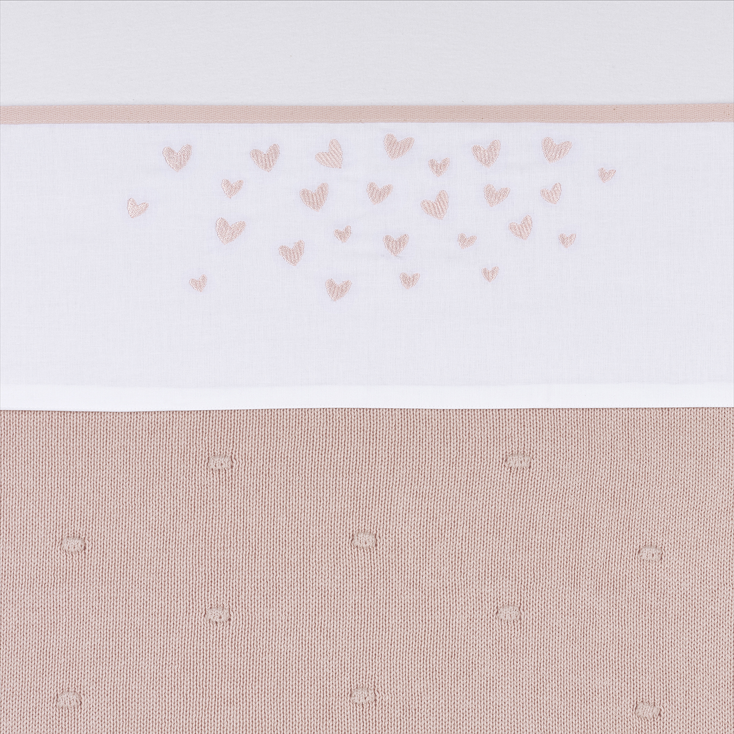 Bettlaken Wiege Hearts - soft pink - 75x100cm