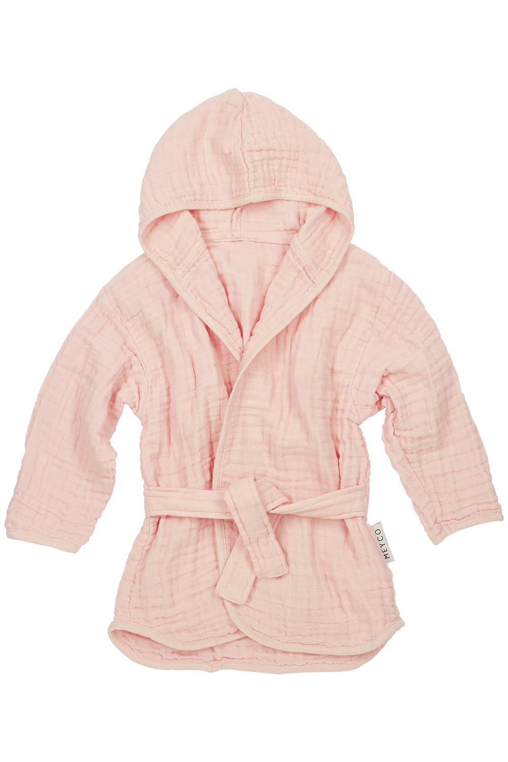 Bademantel pre-washed musselin Uni - soft pink - 98/104