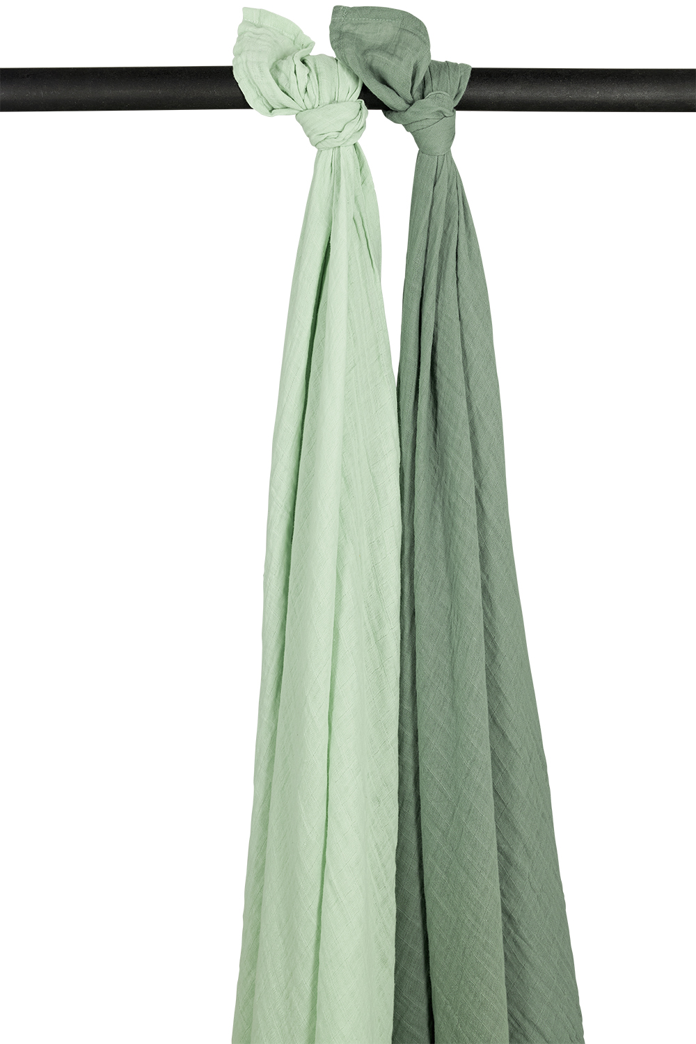 Swaddle 2-pack pre-washed muslin Uni - soft green/forest green - 120x120cm