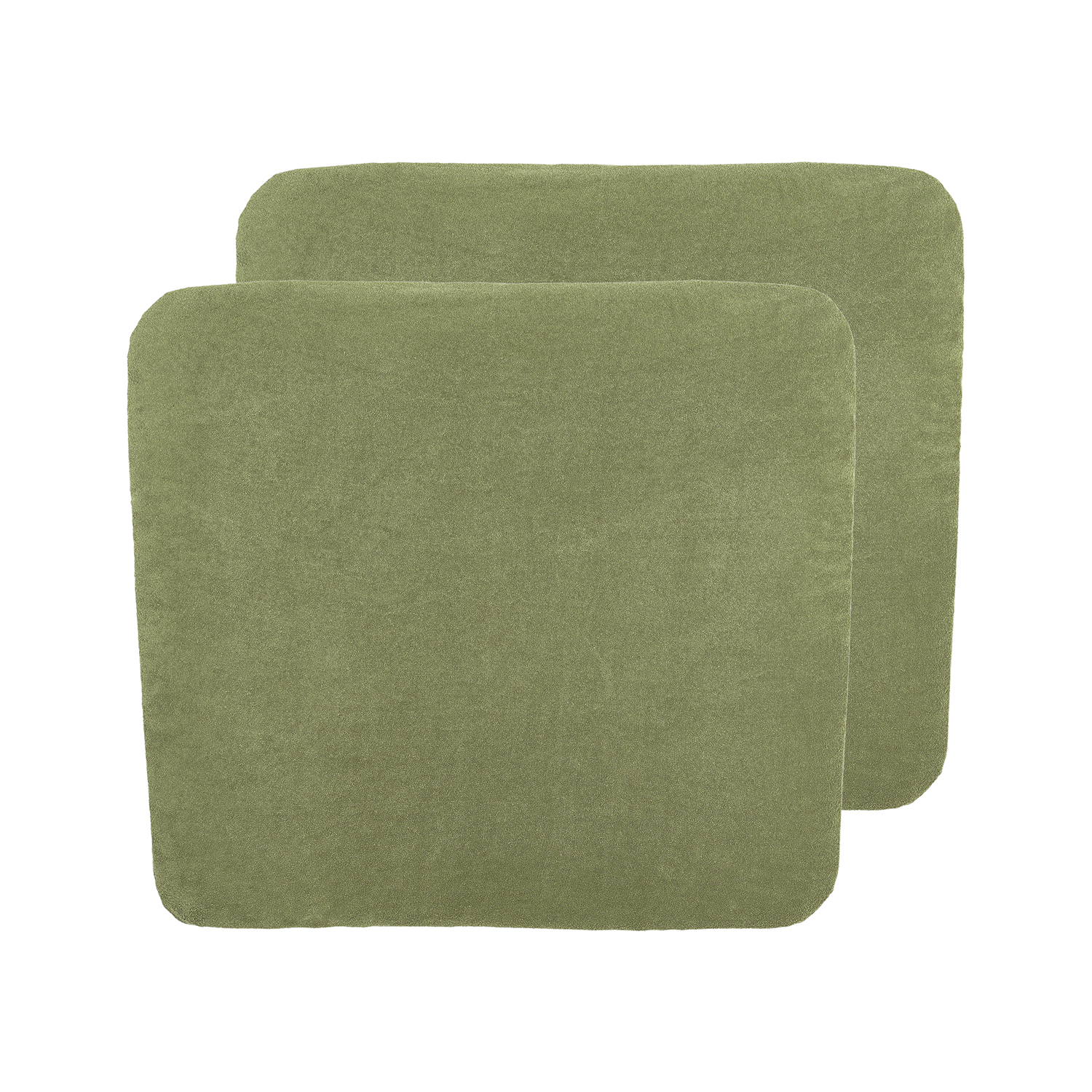 Aankleedkussenhoes 2-pack badstof Uni - olive green - 85x75cm