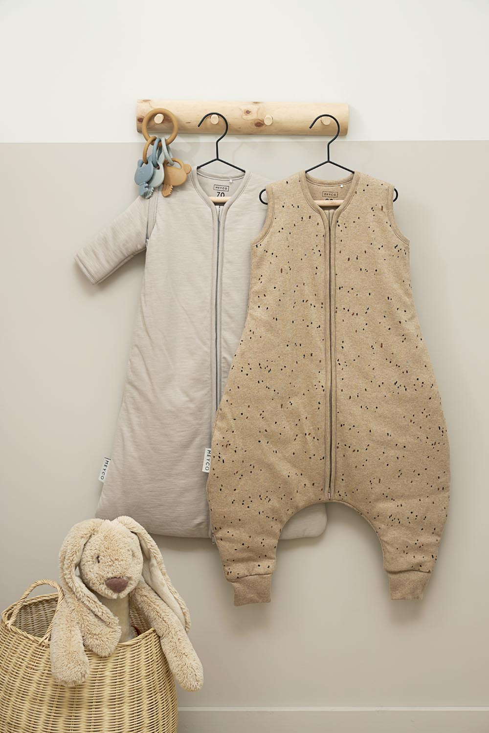 Babyschlafsack mit abnehmbaren Ärmeln Slub - greige - 70cm