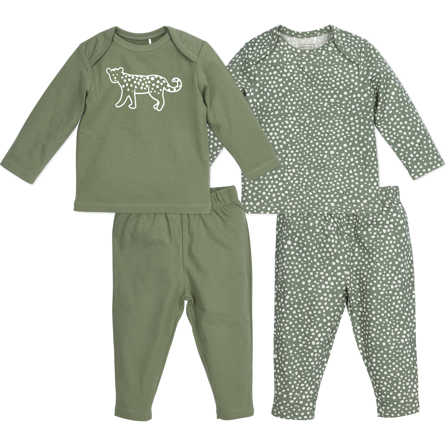 Baby Pyjama 2er pack Cheetah - forest green - 62/68