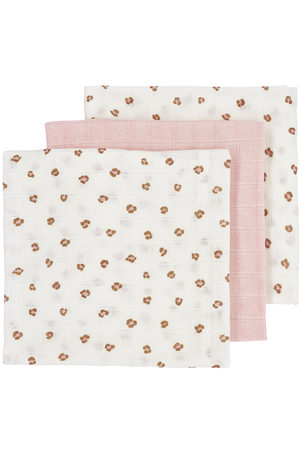 Muslin squares 3-pack Mini Panther - soft pink - 70x70cm