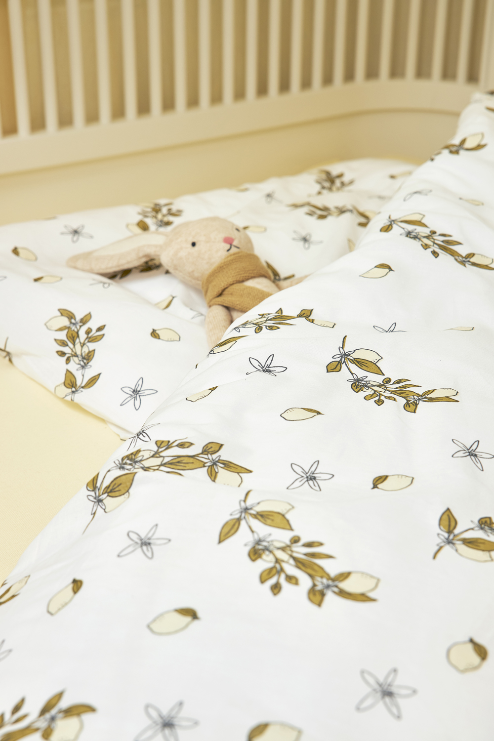 Duvet cover cot bed Lemon - soft yellow - 100x135cm