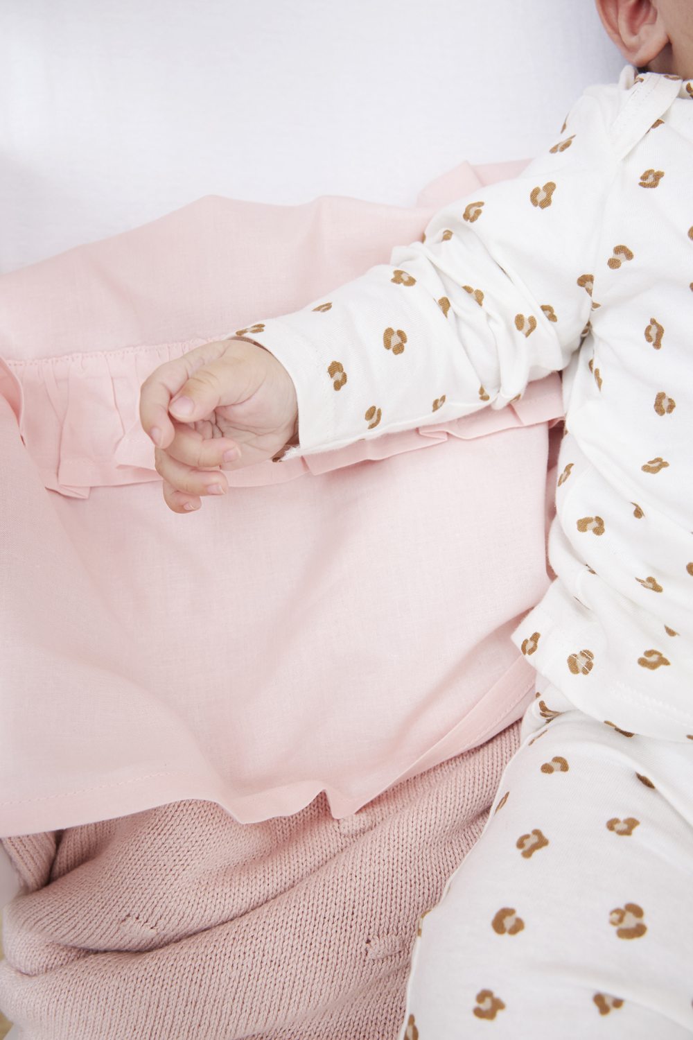 Kinderbettlaken Ruffle - soft pink - 100x150cm