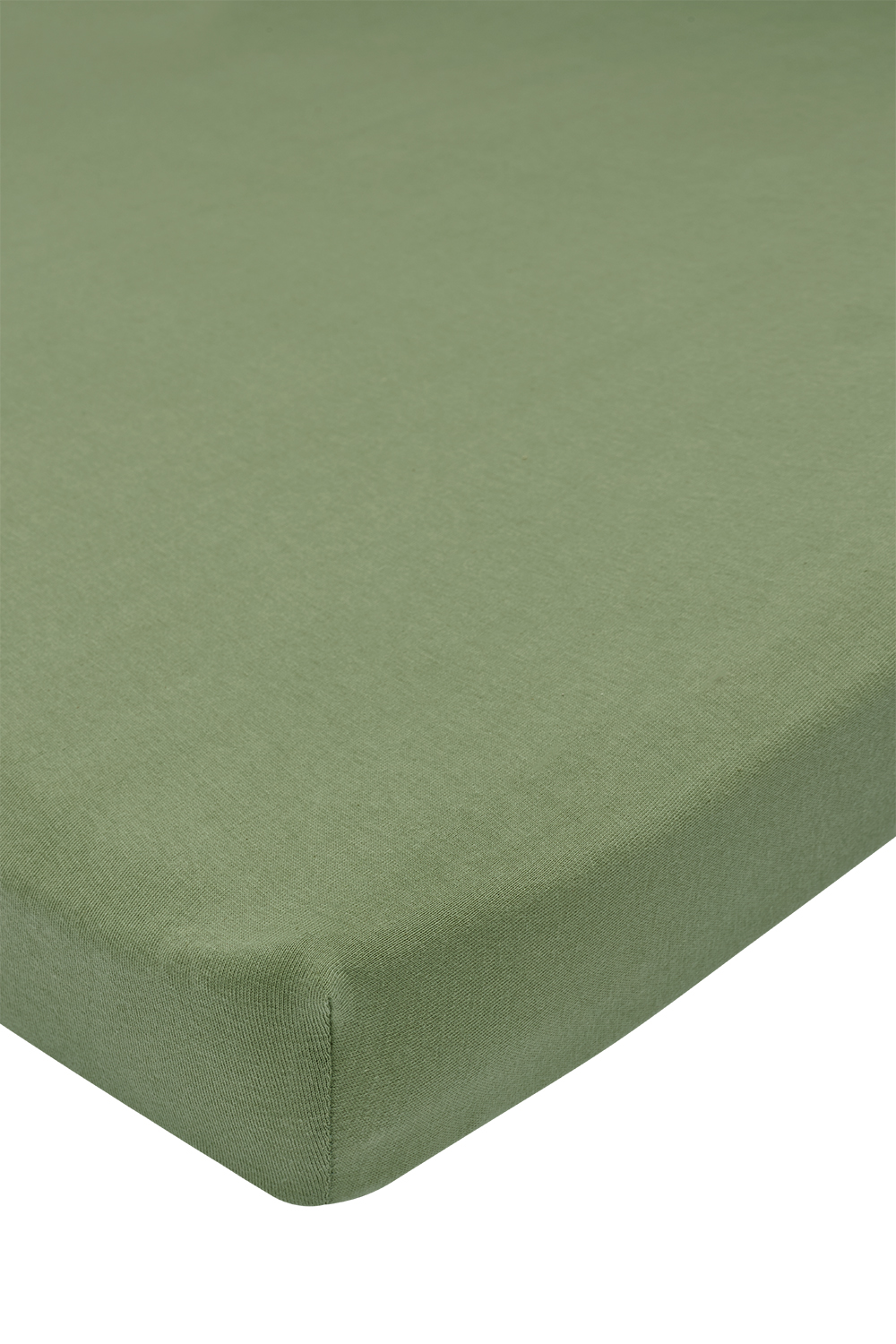 Hoeslaken boxmatras jersey Uni - olive green - 75x95cm