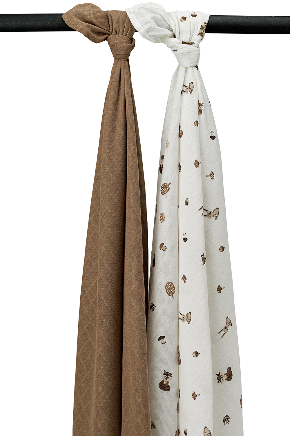 Swaddle 2-pack muslin Forest Animals - toffee - 120x120cm