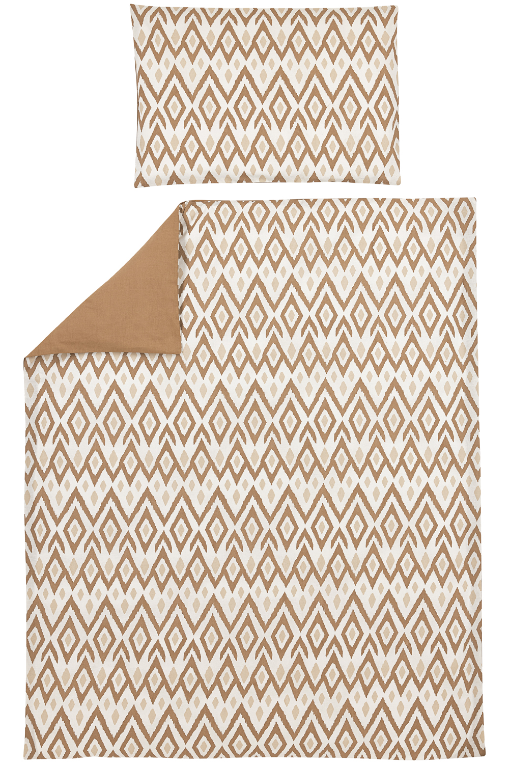 Duvet cover cot bed Ikat - sand/toffee - 100x135cm