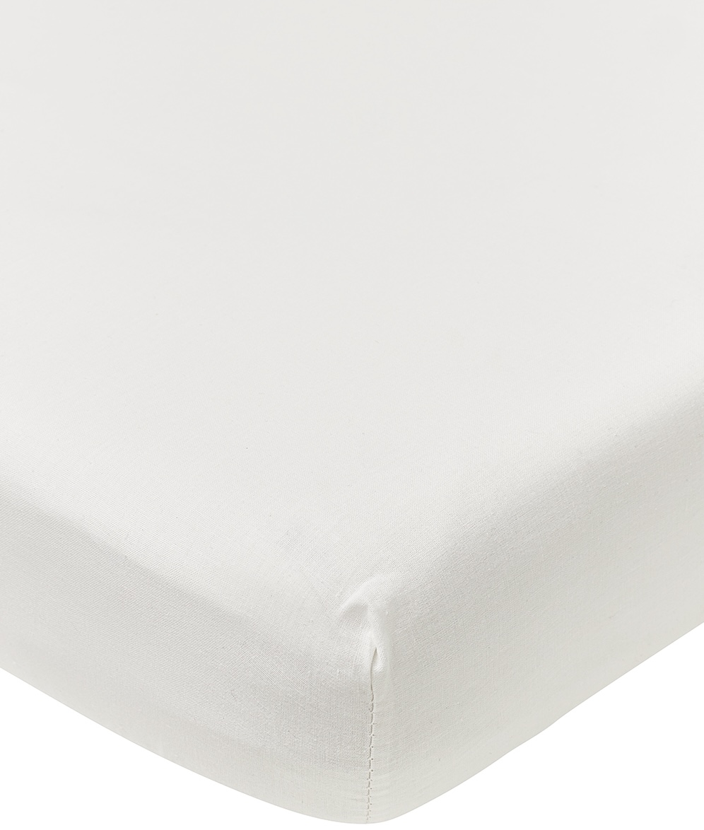 Spannbettlaken Beistellbett gewebt Uni - white - 50x90cm