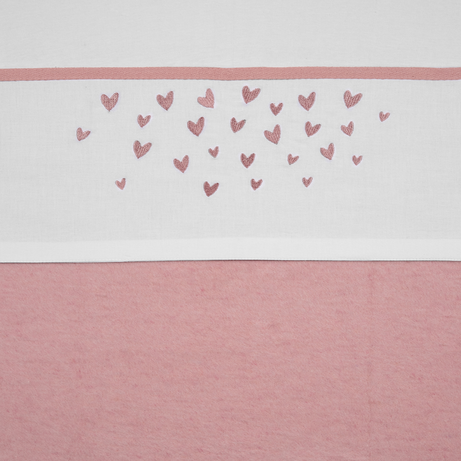 Bettlaken Wiege Hearts - old pink - 75x100cm