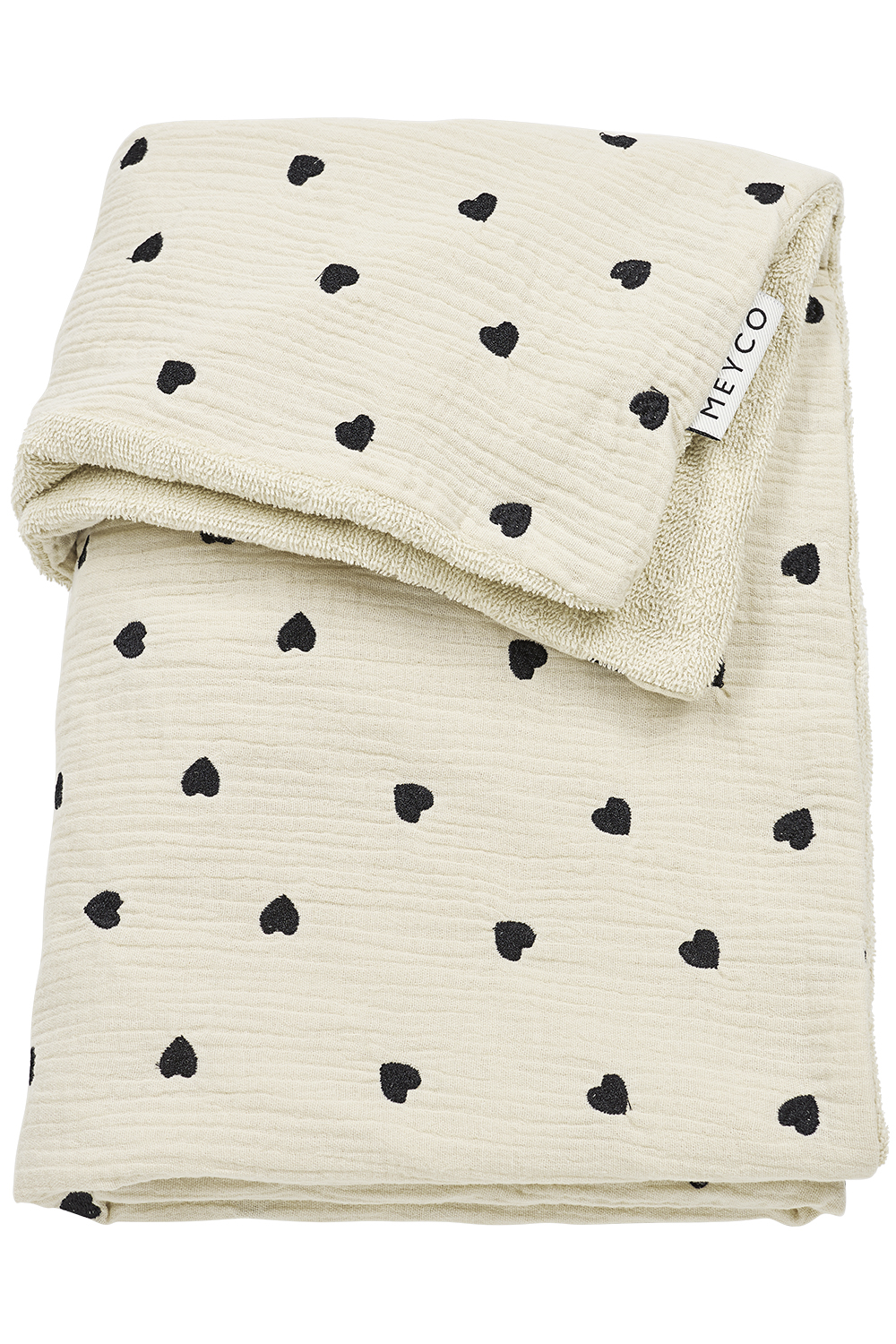 Wiegdeken pre-washed hydrofiel Sweet Heart - soft sand - 75x100cm - 1.5 TOG