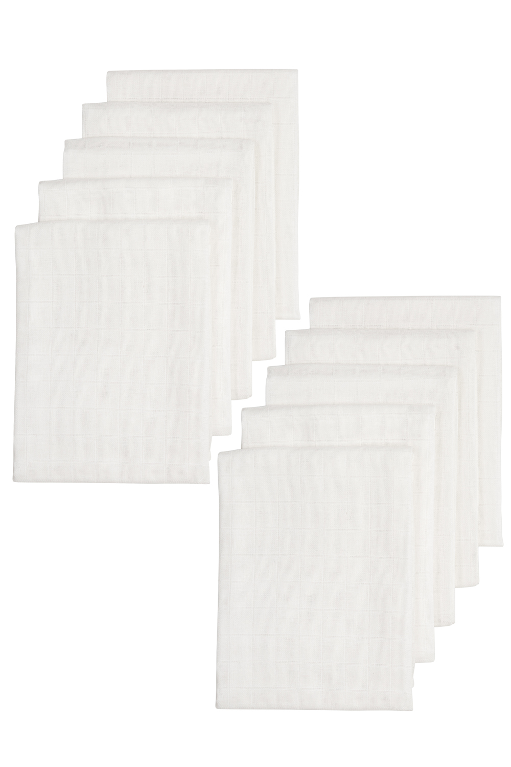 Hydrofiele doeken 10-pack biologisch Uni - white - 80x80cm