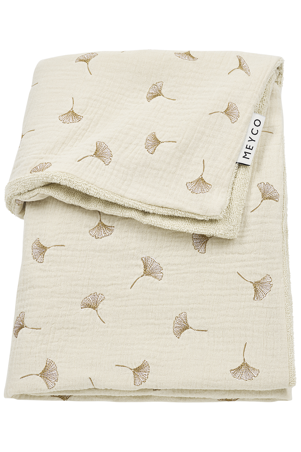 Wiegdeken pre-washed hydrofiel Ginkgo - soft sand - 75x100cm - 1.5 TOG